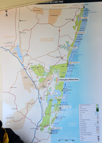 Map of iSimangaliso Wetland Park.