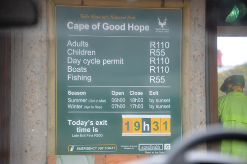 Cape of Good Hope Park Entrance.