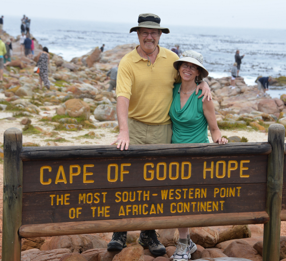 Dennis and Terry Struck at the Cape of Good Hope!