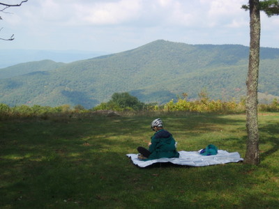 Roadside lunch with a view.