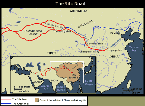 Map of Post Marco Polo Time.