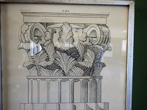 A drawing of a Corinthian Column Capitol.