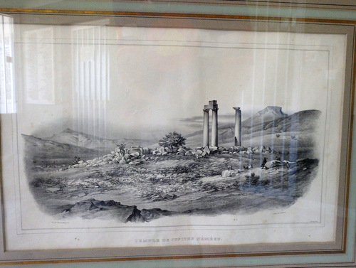 One of a few lithographs or sketch copies of the Temple of Zeus.