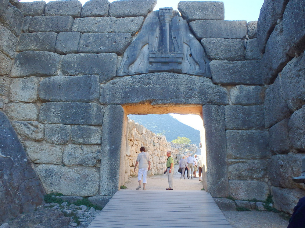 The famous Lion Gate of Mycenae.