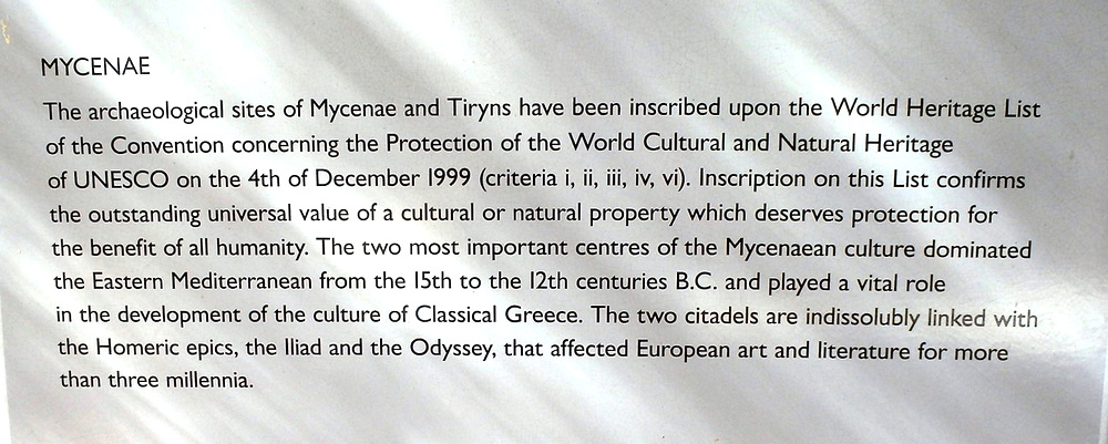 About Ancient Mycenae.