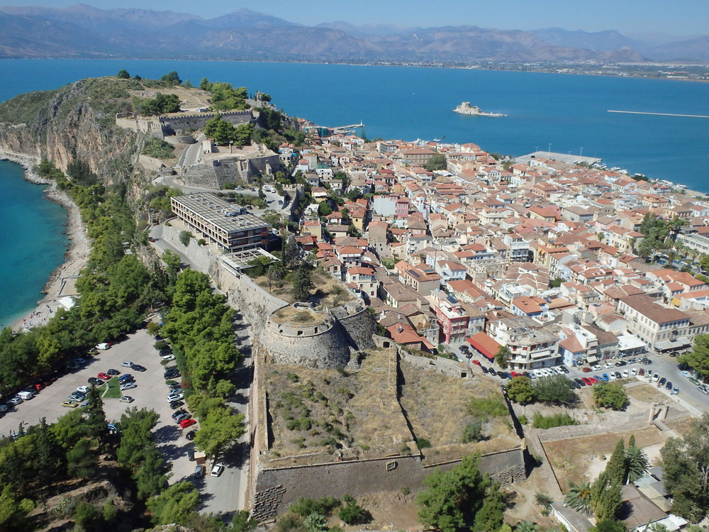 A view of Nafplio, Greece, from Castle Palamidi.