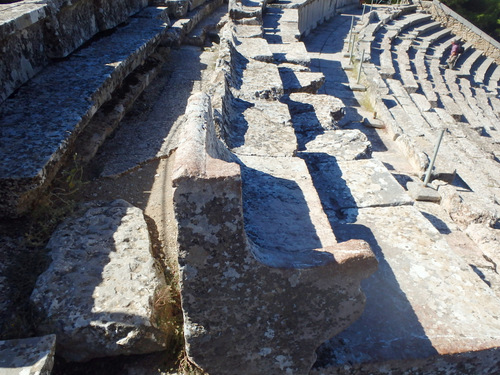 Epidaurus, A close-up of the amphitheater seating.