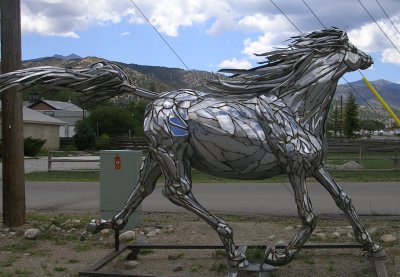 Mirror Horse Sculpture.