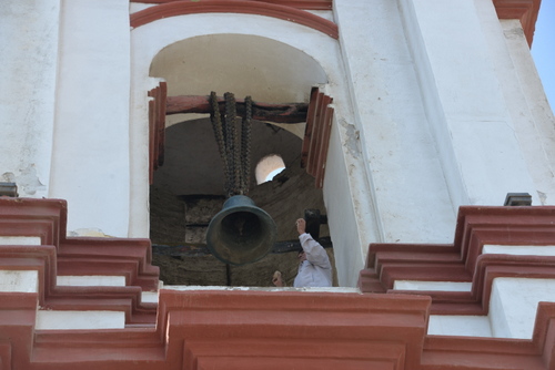 It has become an honor and a tradition to ring the bell for the church using rocks.
