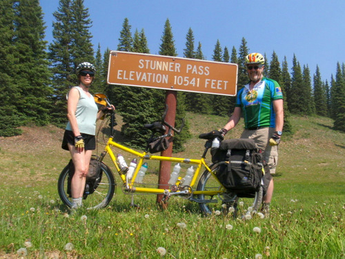 Dennis and Terry Struck on a Bicycle Tour of Colorado.