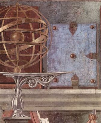 Year 1480 Painting by Botticelli, Featuring an Armillary Sphere.
