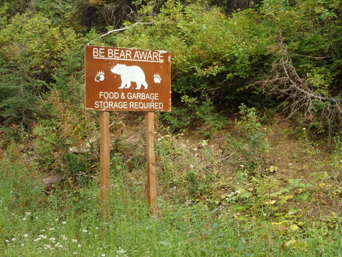 Bear Warning signs about half way to our campground.