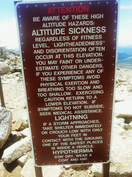Altitude Sickness and Hypothermia Sign.