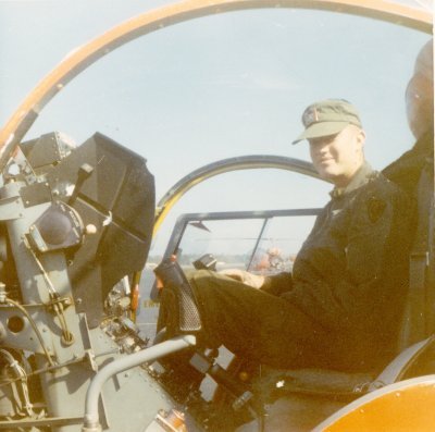 Dennis at the controls of a TH-13 for an Instrument Flight.