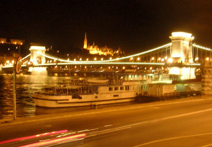 Buda to Pest: Chain Bridge at Night, Hungary.