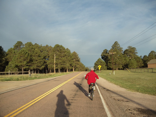 Near the El Paso County line, heading west.