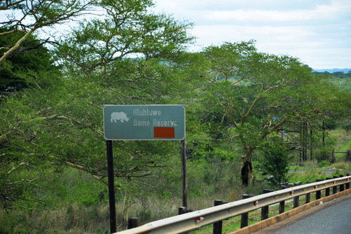 The Highway Entrance Sign for Hluhluwe National Park.