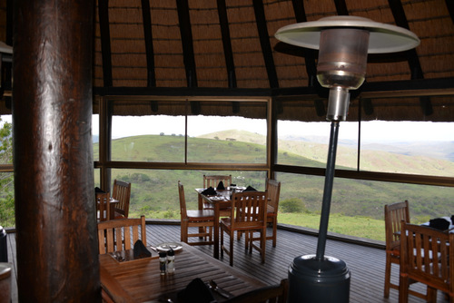 Hluhluwe's Hilltop Restaurant view southwest.