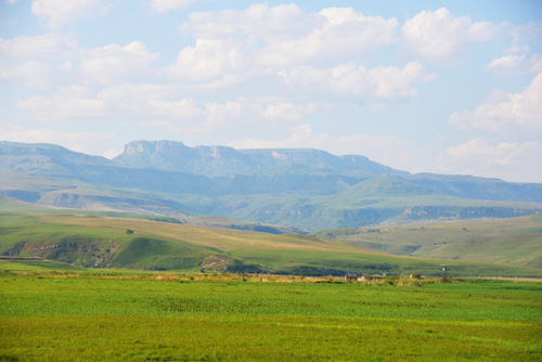 Mountains in the background.