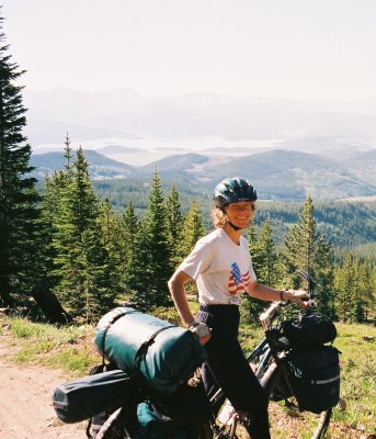 Mountain Bike: Panniers and Front Top Rack Bag