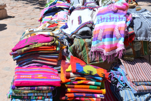 Plenty of native crafts, tourist trinkets, and lama wool clothing.