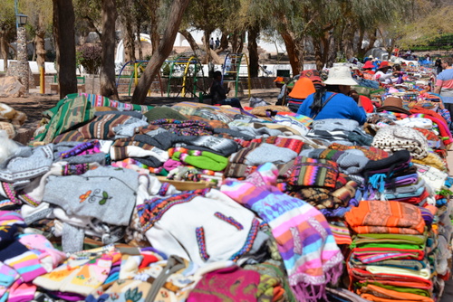 Plenty of native crafts, tourist trinkets, and lama wool clothing.