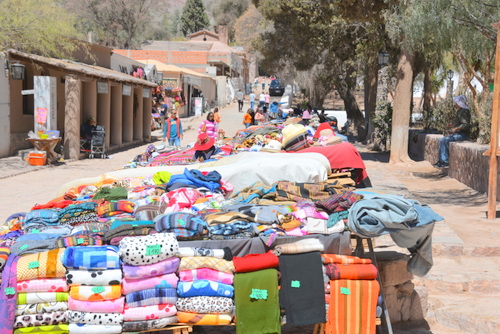 Plenty of native crafts, tourist trinkets, and lama wool clothing.