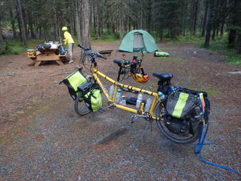 GDMBR: Terry is cleaning and packing the kitchen while Dennis is breaking down the tent.