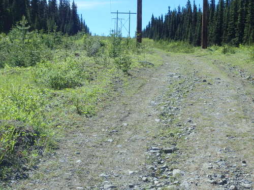 GDMBR: Climbing and following the Electrical Tower Access Road.