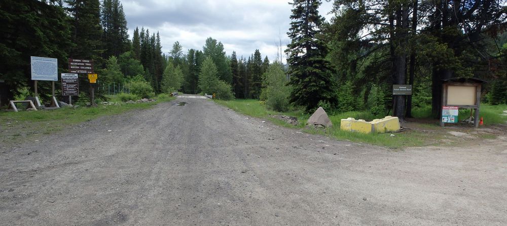 GDMBR: The Trail Head for th Flathead Pass  Road - Notice the oversize Lego Blocks.