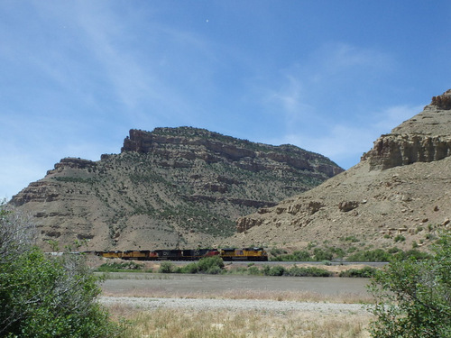 Looking northwest view with a lucky train capture photo.