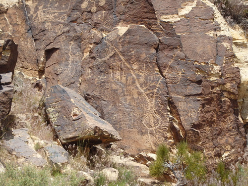 Petroglyphs at Parowan Gap, Utah.