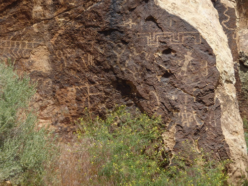 Petroglyphs at Parowan Gap, Utah.
