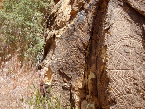 Petroglyphs at Parowan Gap, Utah.