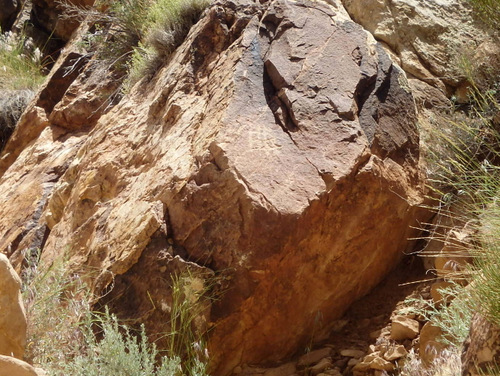 Petroglyphs at Parowan Gap, Utah.