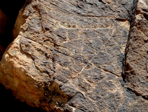Petroglyphs at Parowan Gap, Utah.