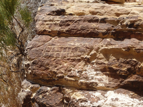 Petroglyphs at Parowan Gap, Utah.
