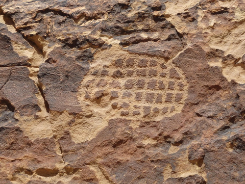 Petroglyphs at Parowan Gap, Utah.