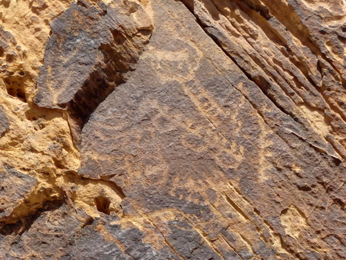 Petroglyphs at Parowan Gap, Utah.
