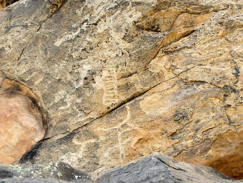Petroglyphs at Parowan Gap, Utah.