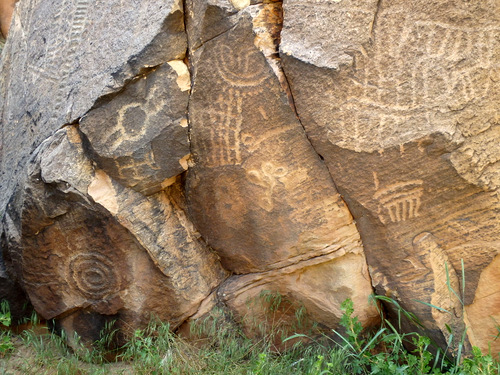 Petroglyphs at Parowan Gap, Utah.