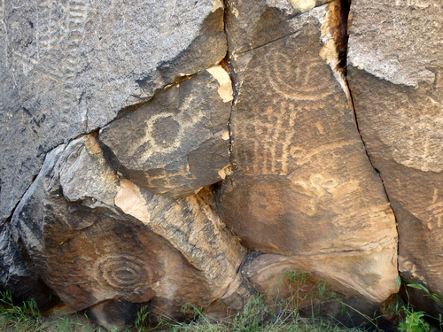 Petroglyphs at Parowan Gap, Utah.