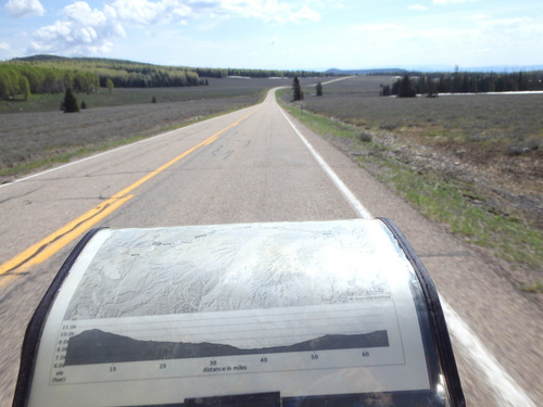 A view from the Pilot's Cockpit, the Navigator has a GPS with today's course loaded.