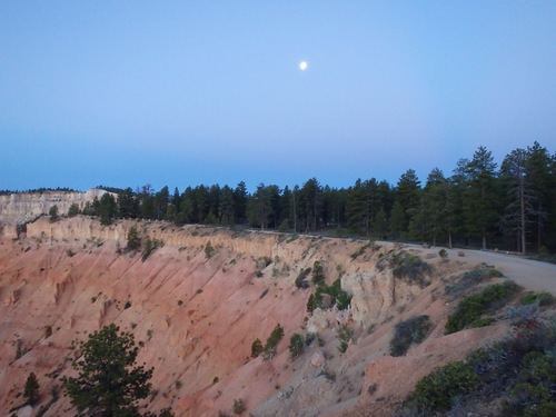 The Moon, setting.
