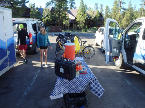 Bryce and Jules setting up for today's adventure.