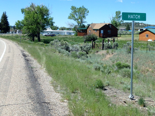 Official Hatch town limit sign.
