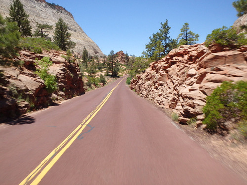 Pedaling through Zion NP.