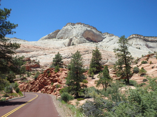 Pedaling through Zion NP.