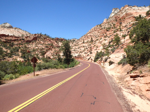 Pedaling through Zion NP.