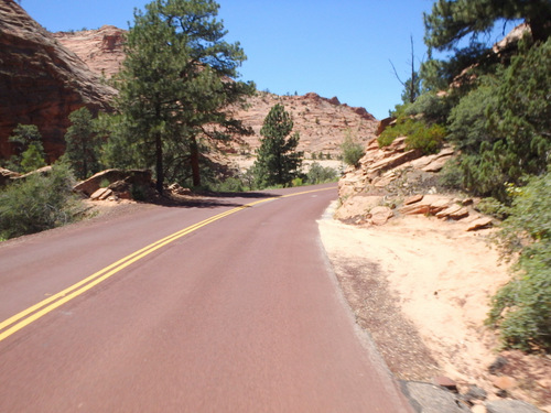 Pedaling through Zion NP.